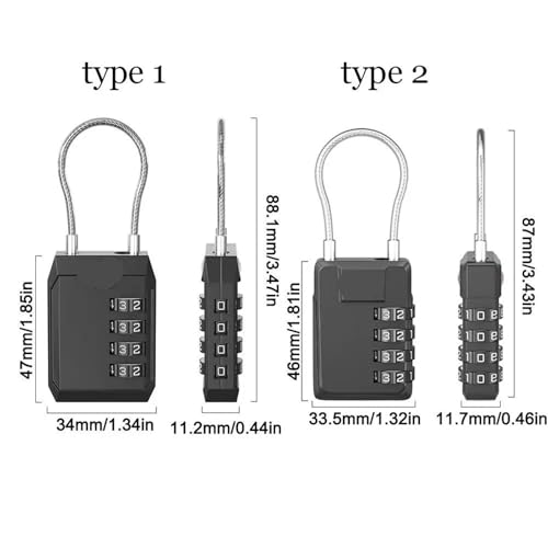 Cadenas à câble pour valise voyage serrure code 4 chiffres - 7