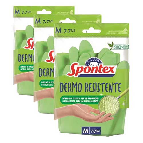 Spontex Handschuh, strapazierfähig, Größe M (1 paar) (Packung mit 3)