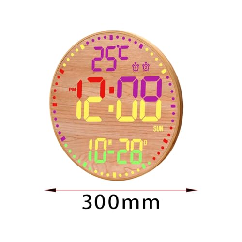 Horloge murale numérique RVB à luminosité réglable et télécommande
