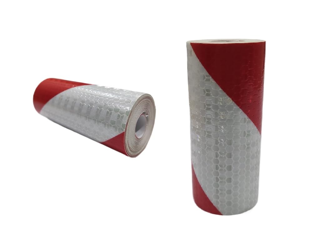 20 Cm X 5 M Giallo Rosso Adesivi Riflettenti Avvertimento Adesivo Di Sicurezza Riflettori Striscia Protettiva Pellicola Nastri Per Auto Moto Camion - Foto 10