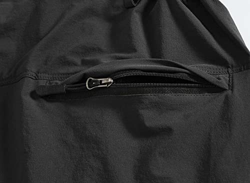 YSENTO Damen Wanderhose Outdoorhose Wasserdicht Schnelltrockend Stretch Trekkinghose Funktionshose mit Reißverschlusstaschen(Schwarz,M)
