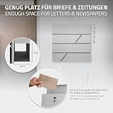 ECD Germany Nowoczesny Design Skrzynka Na Listy Z Miejscem Na Gazety 37x11x37 Cm Z Malowanej Proszkowo Jasnoszarej Stali Nierdzewnej W Komplecie 2 Klucze Material Montazowy - Skrzynka Na Listy Scienna