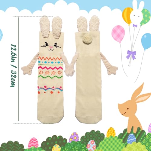 2 pairs Holding Hands Socks,Unisex Couple Novelty Funny Magnetic Socks2