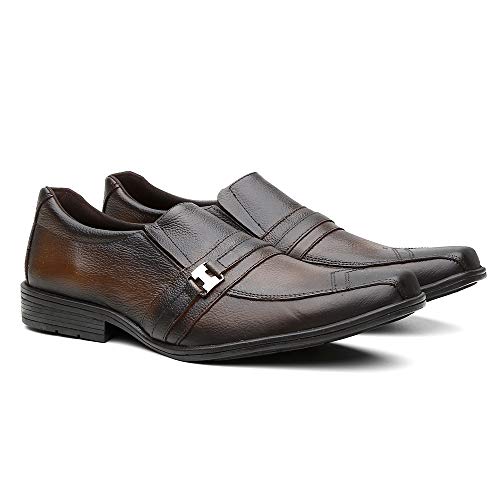 Kit 3 Pares Sapato Social Masculino Em Couro Cor:Colorido;Tamanho:42