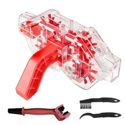 HUANR Kettenreinigungsgerät, Transparente Sichtbare Fahrradkettenreinigungsgerät, Kettenreiniger Fahrrad mit Griff Ausgestattetes, Fahrradkette Reinigungsset für Mountainbikes und Straßenräder