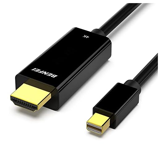 Mini DisplayPort to HDMI Cable, Benfei 4K Mini DP to HDMI 6 Feet Cable (Thunderbolt Compatible) with MacBook Air/Pro, Surface Pro/Dock, Monitor, Projector