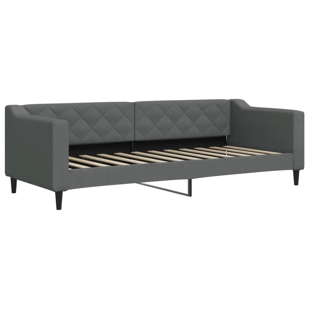 Homgoday Sofá Cama Nido con cajones Tela Gris Oscuro 80x200 cm Sofa Cama de Madera Maciza con cajones, Sofa Cama Extraible con Cama Nido y cajón
