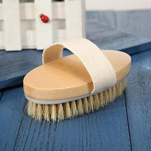 Cepillo de baño para piel seca, cerdas naturales suaves para el cuerpo, cepillo para SPA, cepillo de cerdas para ducha de baño de madera, cepillo para SPA, cepillo para el cuerpo, masajeador corpora