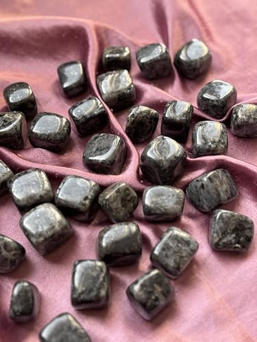 Image of Tumbled Stones, Natural Crystal Healing Stones, Home Office Decor, Aquarium Decorative Pebbles, Vase Fillers (Larvakite, 200)