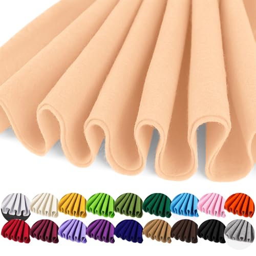 Image of IONTACH 36 inch X 36 inch Soft Felt Fabric 1.6mm Thick (Apricot Cream)