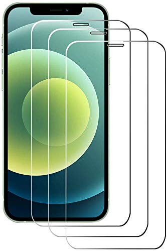 (3 Pack) eTECH Collection Crystal Clear Tempered Glass Screen Protector for Apple iPhone 12/12 Pro 6.1