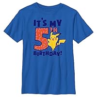 Camiseta masculina Pokemon Pikachu It's My 5th Birthday, Azul royal, G