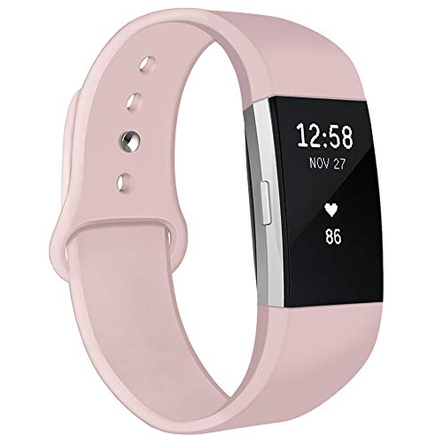 NAHAI Bands Compatible with Fitbit Charge 2, Soft Silicone Replacement Bands Adjustable Sport