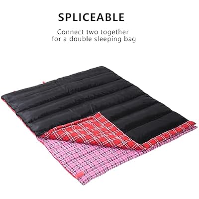 BISINNA Cotton Flannel Sleeping Bag for Adults Backpacking Camping Sleeping Bag 3 Season Envelope Sleeping Bags for Hiking