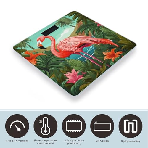 Balanza digital de baño con capacidad 400lb y diseño Flamenco miniatura 3