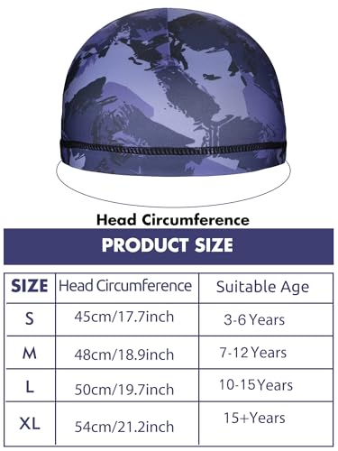 Image of Geyoga 6 Pcs Skull Cap for Kids Helmet Liner Youth Wave Cap for Sport Football Basketball Ski Cycling Outdoor Activities