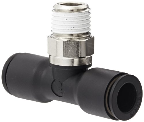 Legris 3108 60 14 Nylon & Nickel-Plated Brass Push-to-Connect Fitting, Branch Tee, 3/8