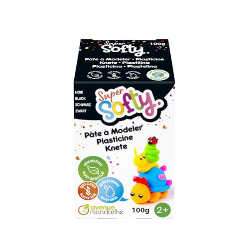 Avenue Mandarine SO0880100100C – Caja de 100 g de pasta de modelar – SuperSofty – a partir de 2 años – Negro