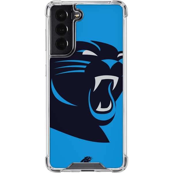 Skinit Clear Phone Case Compatible with Galaxy S22 - Officially Licensed NFL Carolina Panthers Large Logo Design