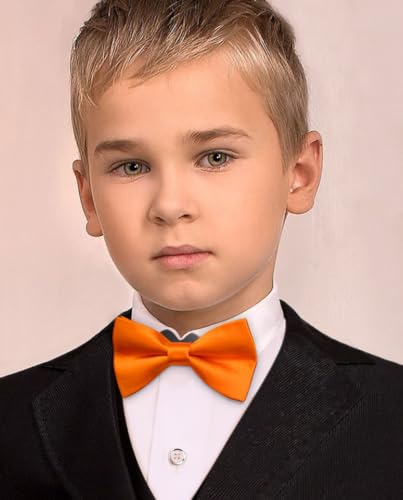Image of HISDERN Bow Ties for Boys Pre Tied Toddler Bow Tie Adjustable Kids Bowties Clip On Fun Patterned Bowties for Wedding Party