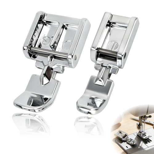 2 pièces Set de Pieds pour Fermeture éclair à Clips universels étroits, Pied de Machine à Coudre pour Fermetures éclair, Accessoire, pour Machines à Coudre...