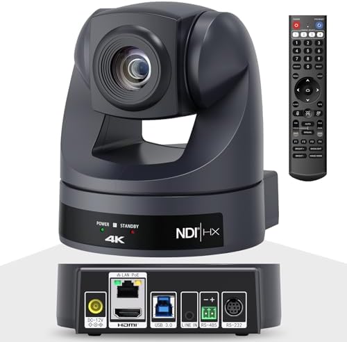 Câmera 4K NDI PTZ 20X, saídas HDMI USB LAN, câmera de videoconfer...
