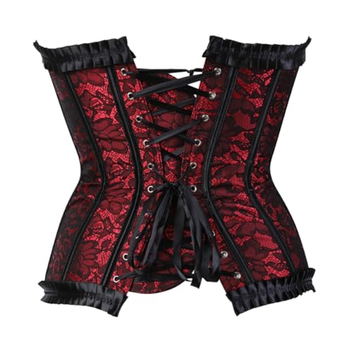 frawirshau Corsets for Women Floral Overbust Corset Bustier Lingerie Top3