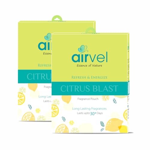 Image of Airvel Citrus Blast Fragrance Pouch Pack of 2 (6 Pcs each)| Bathroom Freshener | Toilet Freshener | Air Freshener for Bathroom and Toilet | Non-Toxic, Safe | Long-Lasting Freshness Up to 30 Days