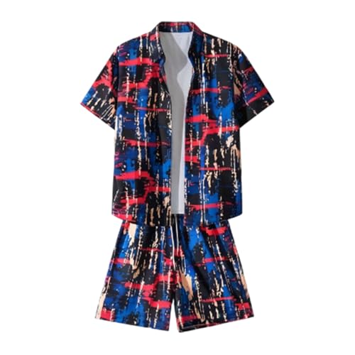 Ensemble chemise boutonnée fleurs homme respirant et anti-transpiration pour l'été