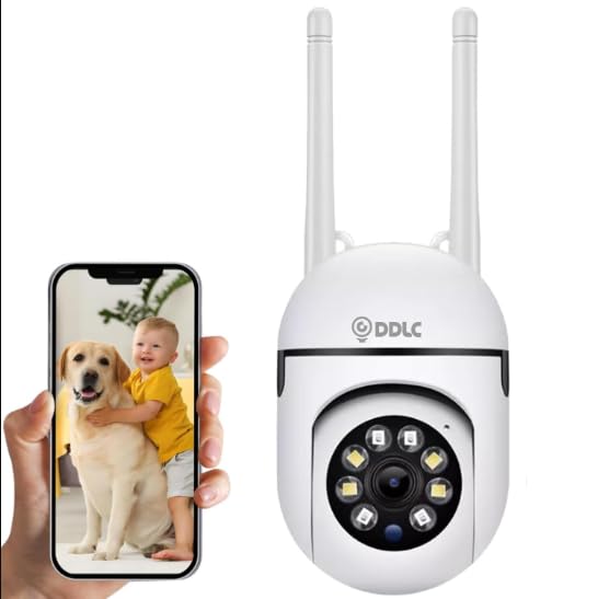 Image of DDLC 4MP Wireless PTZ Security Camera for Home Outdoor | Dual Antenna | 360 Pan Tilt | Night Vision | Two-Way Audio | Motion Detection | WiFi CCTV Camera with Mobile App V380 Pro (Mini PTZ)