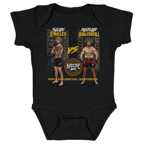 500 LEVEL Sean O'Malley UFC One-Piece Infant Bodysuit - UFC 306 Sean O'Malley Vs. Merab Dvalishvili Match Up WHT (Black, 12M)