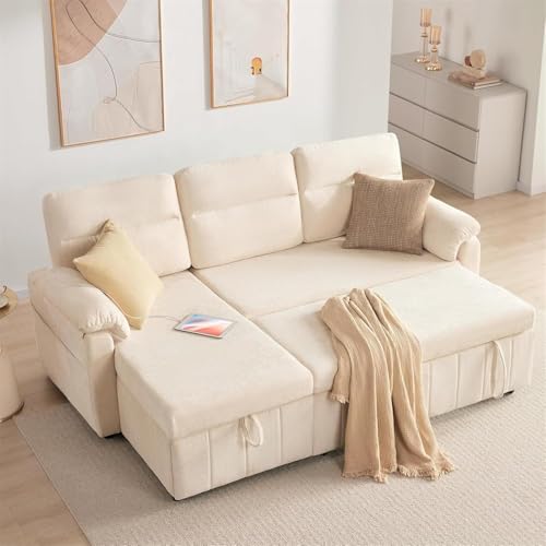 Tbfit 84’’ Sleeper Sofa Couch with Pullout Bed, 3 in