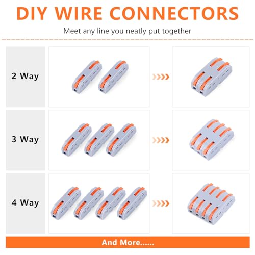 Image of 10 Pcs Wire Connector Jointer - 1 In 1 Out Conductor | Compact Splicing Wire Connectors for Circuit Inline, Electrical Cable Joint (10)