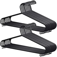 KING KARAN STANDARD Coat Hangers Black Colour Strong Plastic Adult Clothes with Suit Trouser Bar and Lips