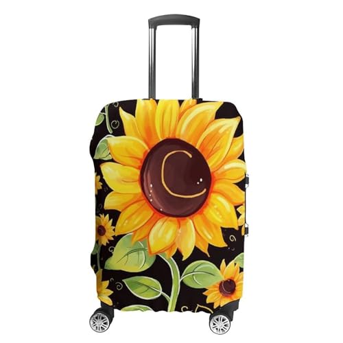 Carry on Luggage Cover Cute Sunflower Suitcase Covers for Luggages Tsa Approved Travel Luggage Sleeve Protector Elastic Suitcase Protector Anti-Scratch Washable Fits 19-30 Inch Case -M
