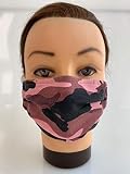 Stork Premium Baumwoll Maske, Pink Camouflage, L/XL