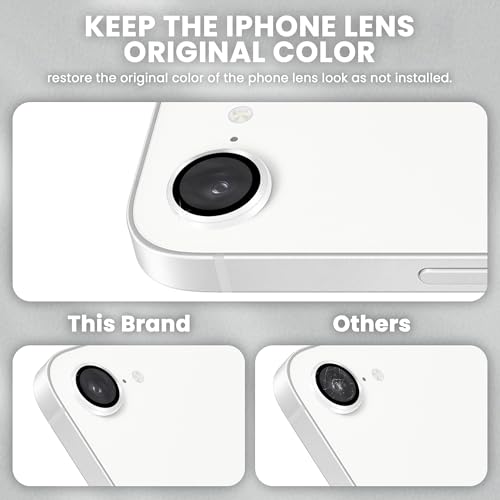Image of ArmourPro Premium Camera Lens Protector Tempered Glass Compatible For iPhone 17e Tough HD Individual Aluminum Alloy Rings 9H Camera Cover, Scratch-Resistant,Camera Lens Protection| Silver
