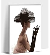 Audrey Hepburn Wall Art Framed - Black and White Audrey Hepburn Poster Framed Wall Decor, Vogue W...