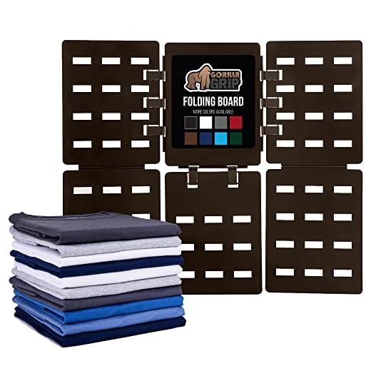 Gorilla Grip Shirt Folding Board, Easy Fast T-Shirt and Clothes Folder, Adult Clothing, Durable Plastic Organizer, Compact for Travel, Laundry Boards, Tshirt Flipfold Tool, Brown