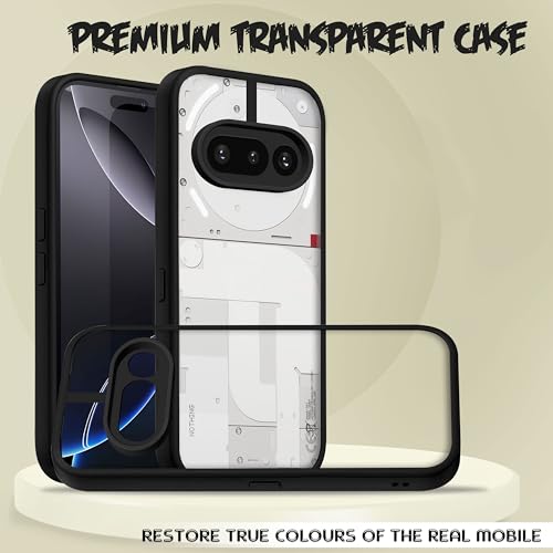 Image of V-TAN Back Cover for Nothing Phone 3A 5G Compatible Case, Transparent Clear, TPU, Camera Protective Shockproof Cover, Black