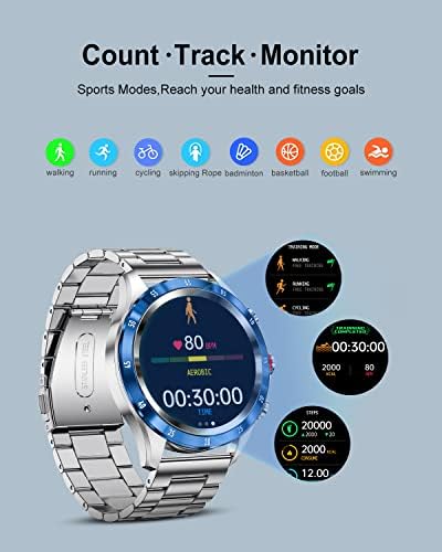 LIGE Smart Watch for Men with Bluetooth Call,1.32" Fitness Tracker Watch with Spo2/Blood Pressure/Heart Rate/Sleep Tracker,20 Sport Modes,IP67 Waterproof Smart Watches for Android IOS Blue