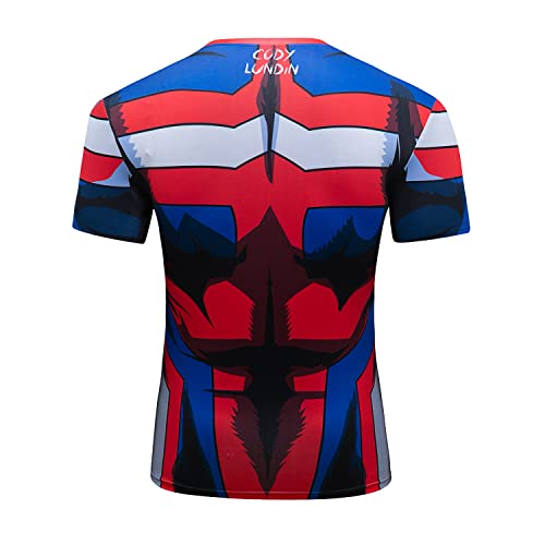 Red Plume Camisa masculina de compressão Armor fitness esportiva corrida manga curta, Estilo 7, M