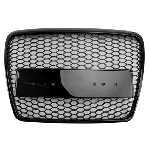 Calandre supérieure en nid d'abeille noire pour Audi A6 S6 C6 de 2005 à 2011