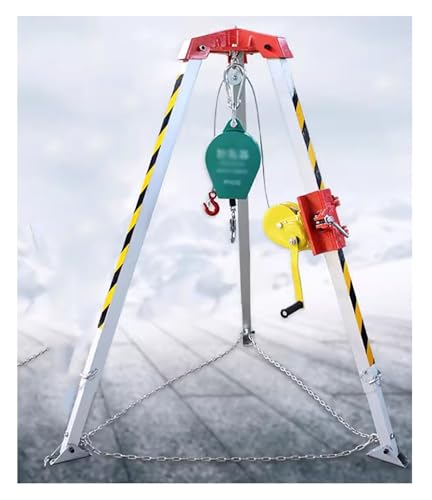 Trépied de sauvetage d'urgence portable – Pieds réglables de 2,1 m, câble de 29,9 m, protection contre les chutes pour tunnels, conduits, têtes de puits – Équipement de sécurité essentiel