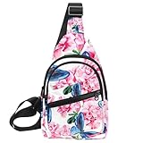 RODAILYCAY Bolso bandolera rosa con margaritas reales para mujer, mochila cruzada, bolsa de hombro para hombre, Multicolor 10, 11.8x7x1.5in/30x18x4cm