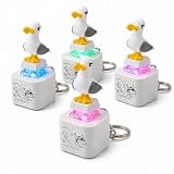 BFGCKJ 4 Pack Seagull Mine Button Keychain, LED Sound Fidget Clicker