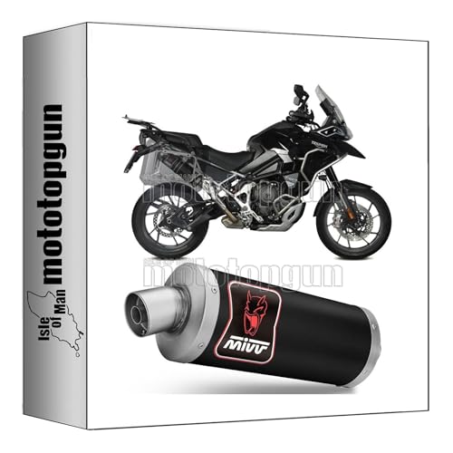 Mivv Pot d'Échappement de Moto Dakar Noir Adaptable Triumph Tiger 1200 GT