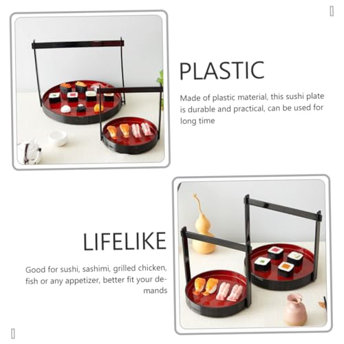 Plato japonés de sushi plástico para servir miniatura 3