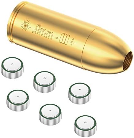 HONYAO 9mm Bore Sight Red Dot Laser Boresighter .9mm Laser Boresight with 6PCS Batteries