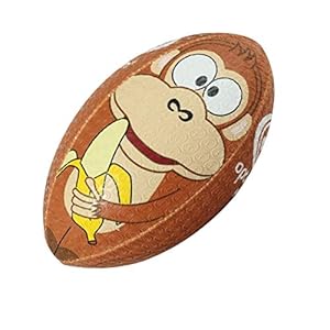 Optimum Cartoon Rugbyball mit Affenmotiv